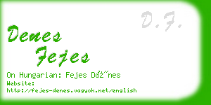 denes fejes business card